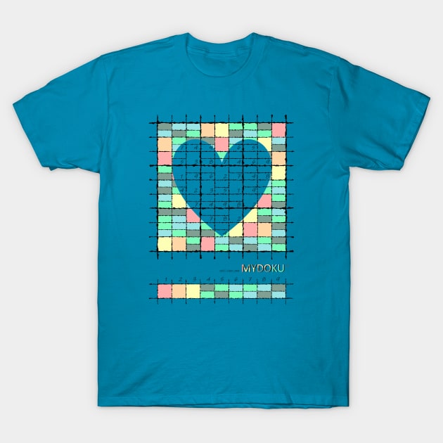 Mydoku_003_H001_004_F: Sudoku, Sudoku coloring, logic, logic puzzle, holiday puzzle, fun, away from screen T-Shirt by Mydoku